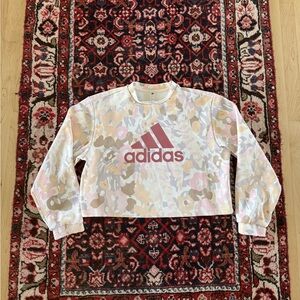 Adidas Pink and Cream Camouflage Sweatshirt